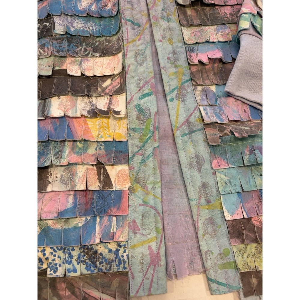 Hand Painted Art to Wear Jacket Wearable Art OOAK Fiber Art Handmade Boho Coat - Picture 4 of 16